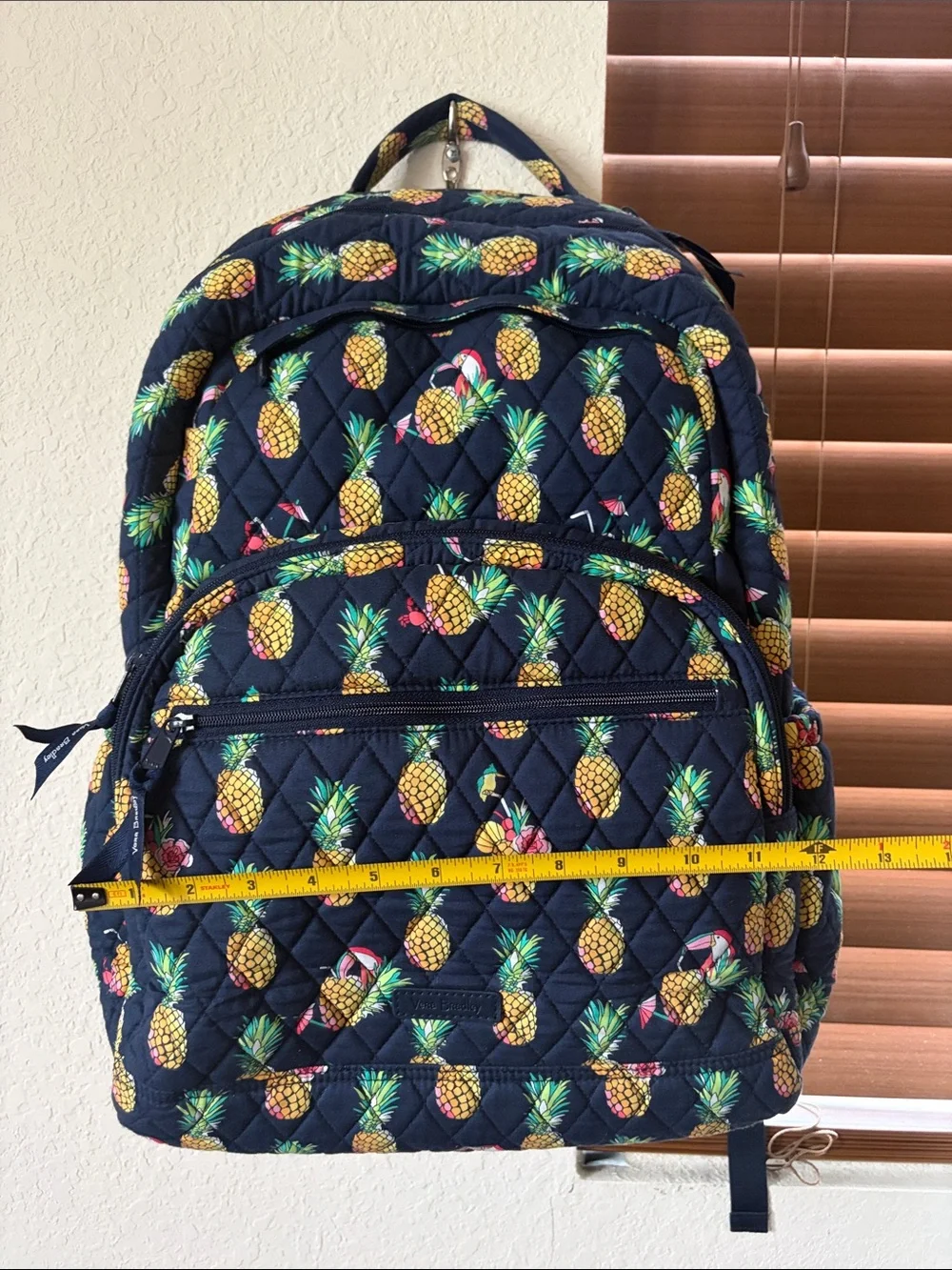 Vera Bradley Navy Quilted Pineapple Print Toucan Party